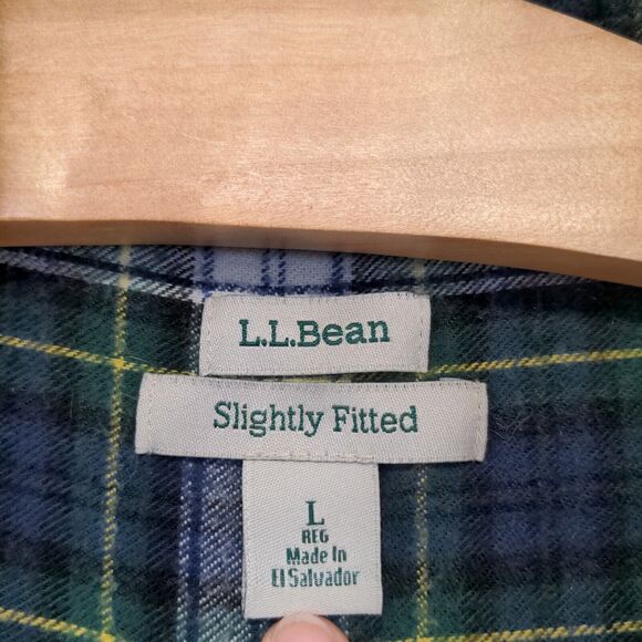 L.L. Bean Men's Slightly Fitted Button Up Shirt Multi Large Long Sleeve Cotton - Picture 8 of 12